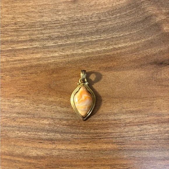 BARSE Thailand Gold and Orange Pendant - Picture 1 of 2